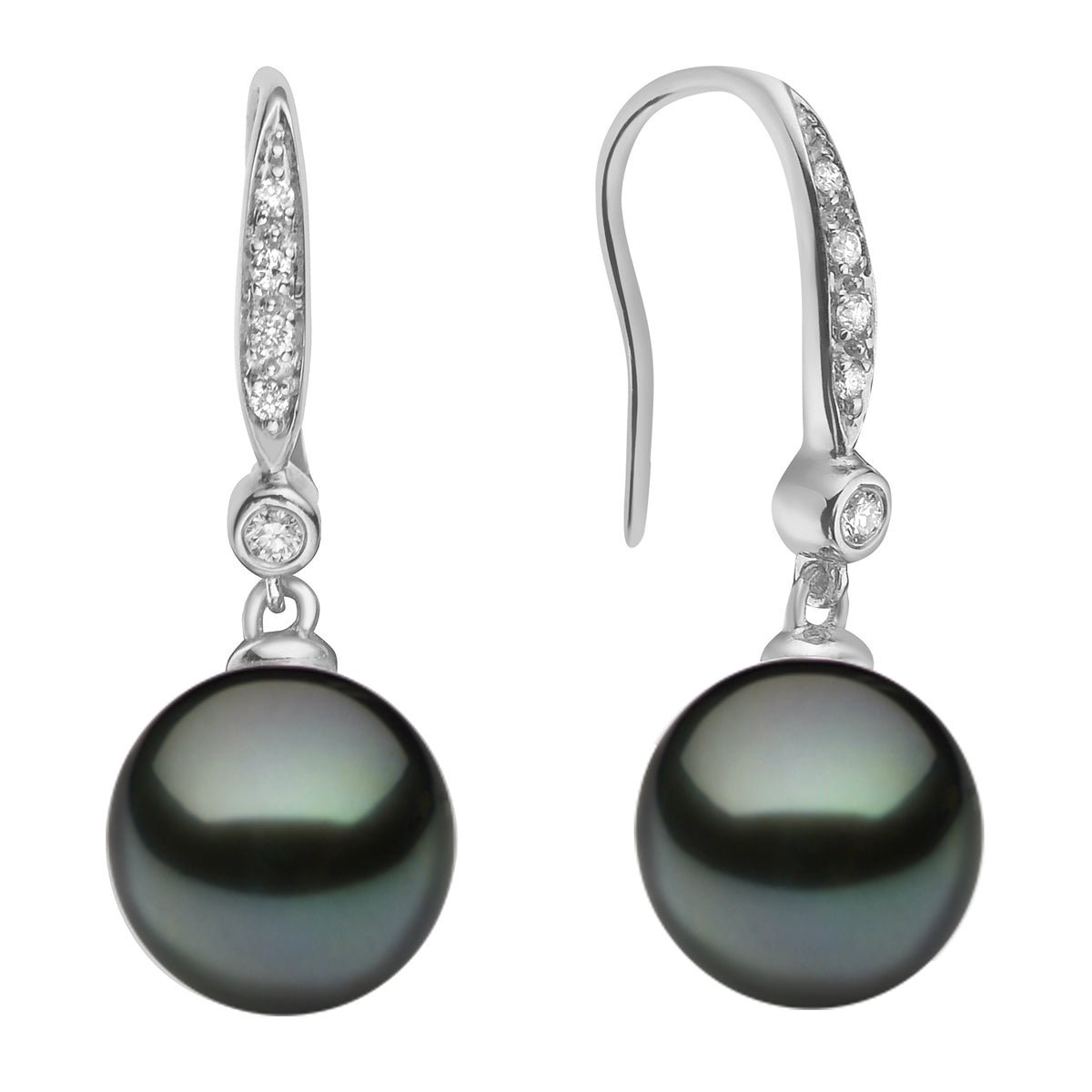 14KY Tahitian Pearl Earrings, 8-9mm