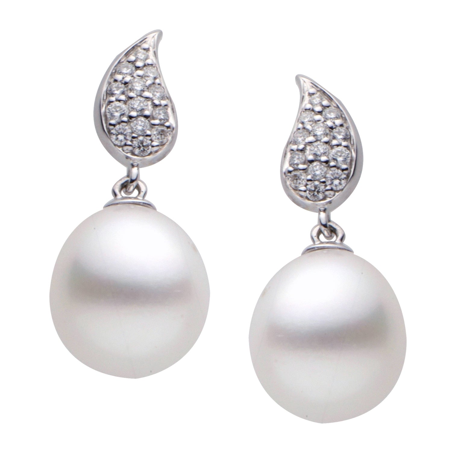 18KW_2.2G W.FW Earring D26-0.18ct 10-11mm