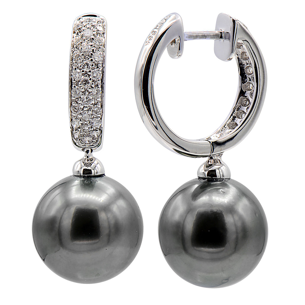 14KW Tahitian Pearl Earrings, 10-11mm