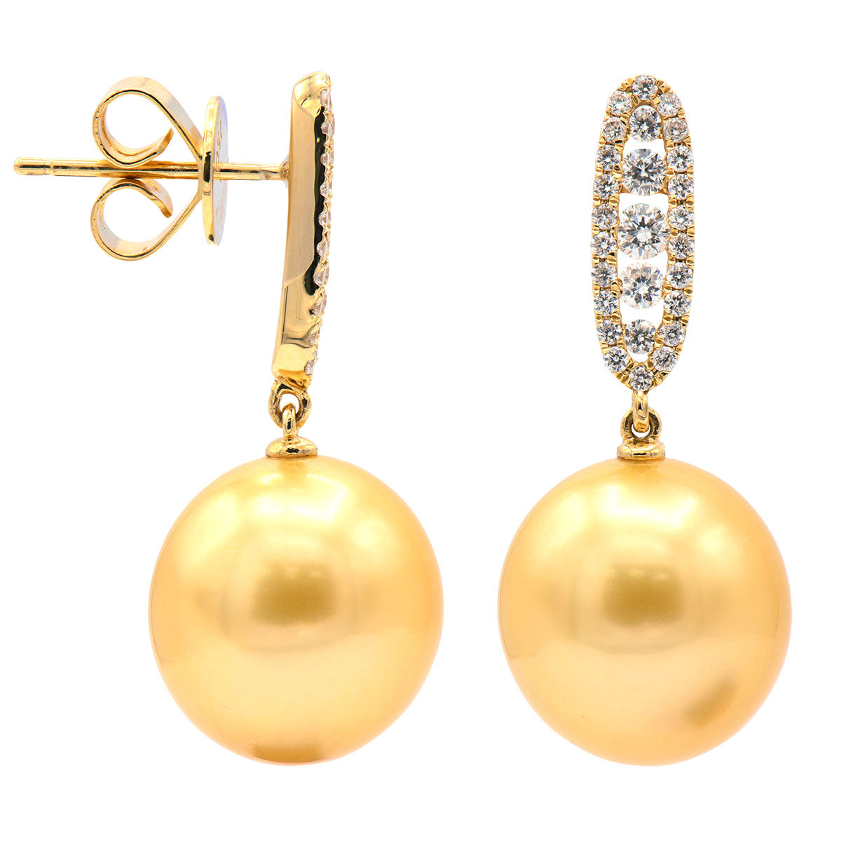 18KY/2.1G Golden Earring 54RD-0.45CT 11-12mm