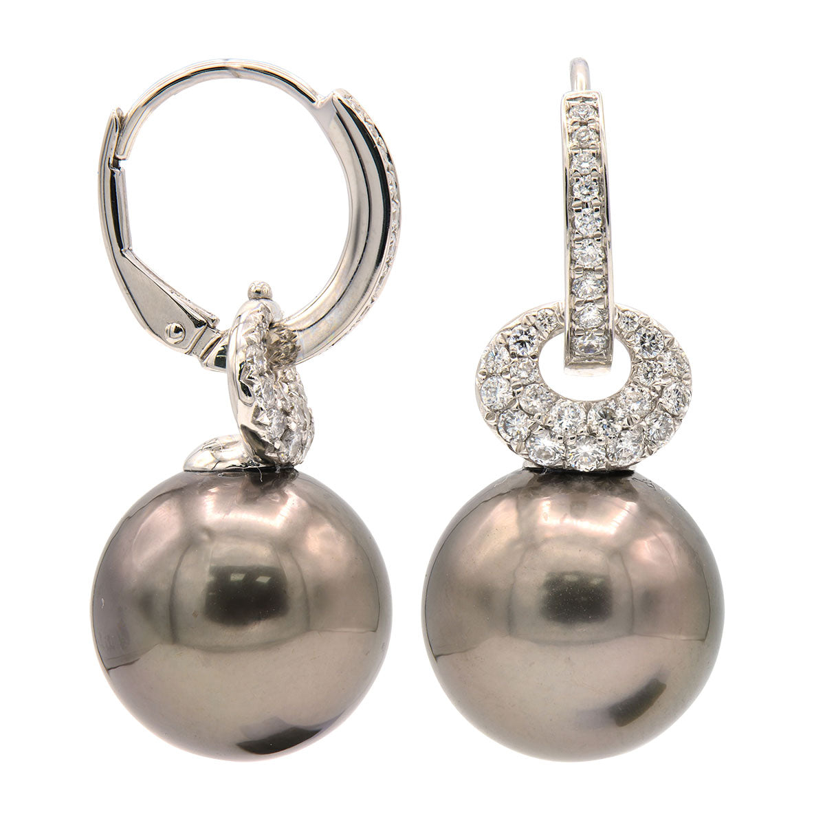 18KW/3.9G Tahtian Earring 56RD-0.57CT 12-13mm