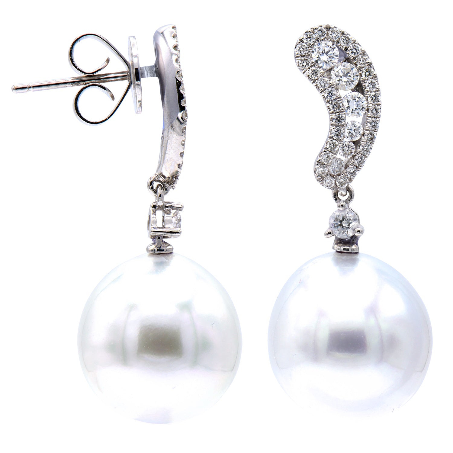 18KW/2.7G W.FW Earring 8RD-0.31CT 62RD-0.29CT 12-13mm