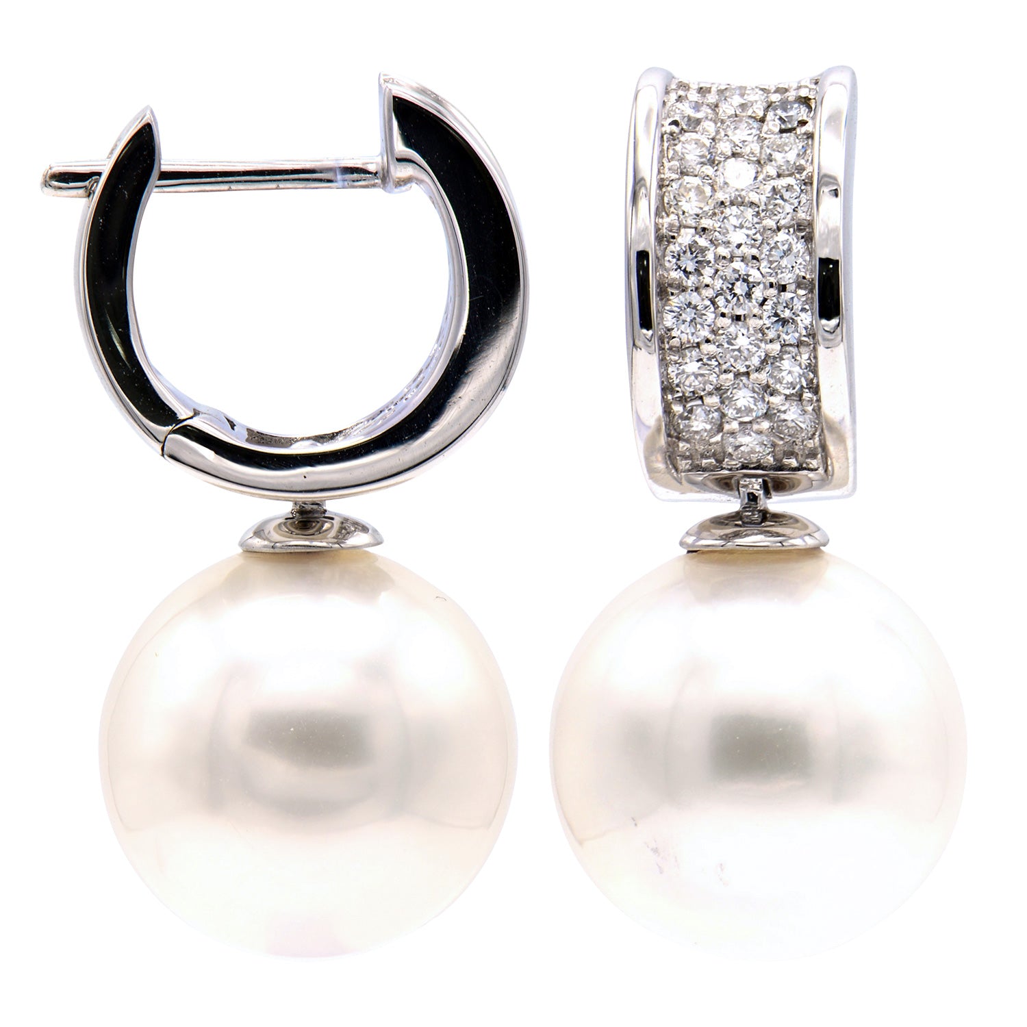 Earrings 18KW/3.6G 44RD-0.41CT S.Sea 11-12mm