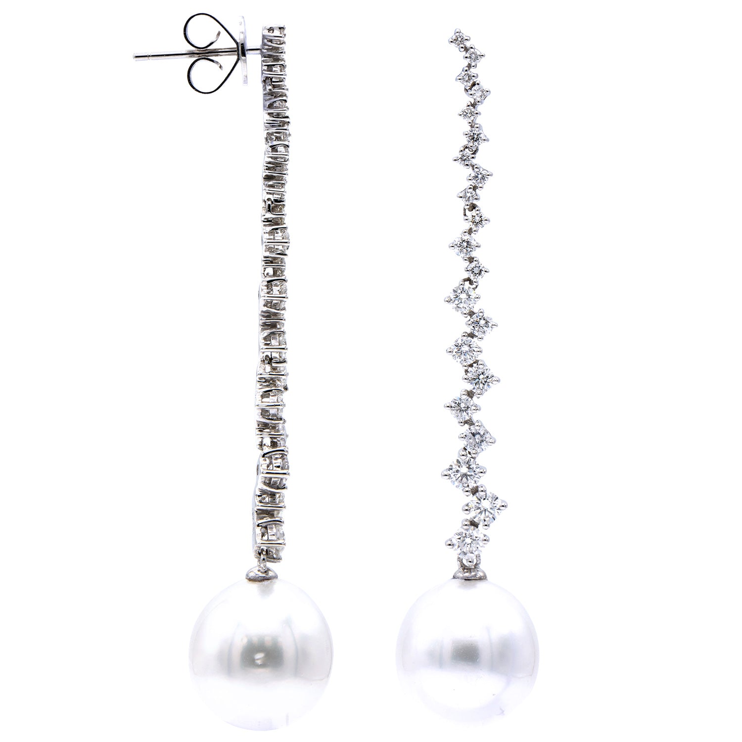 18KW/3.9G S.Sea Earring 16RD-1.15CT 26RD-0.38CT 12-13mm