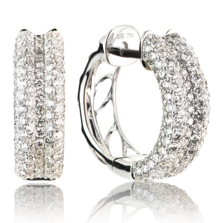 18KW Diamond Huggie Earrings