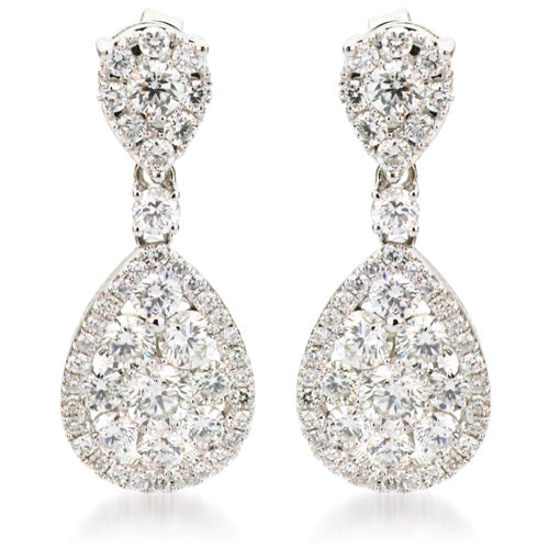 18KW Diamond Hanging Earrings