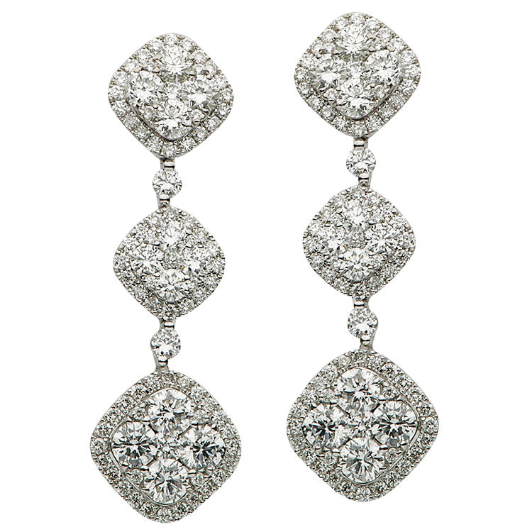 18KW Diamond Hanging Earrings