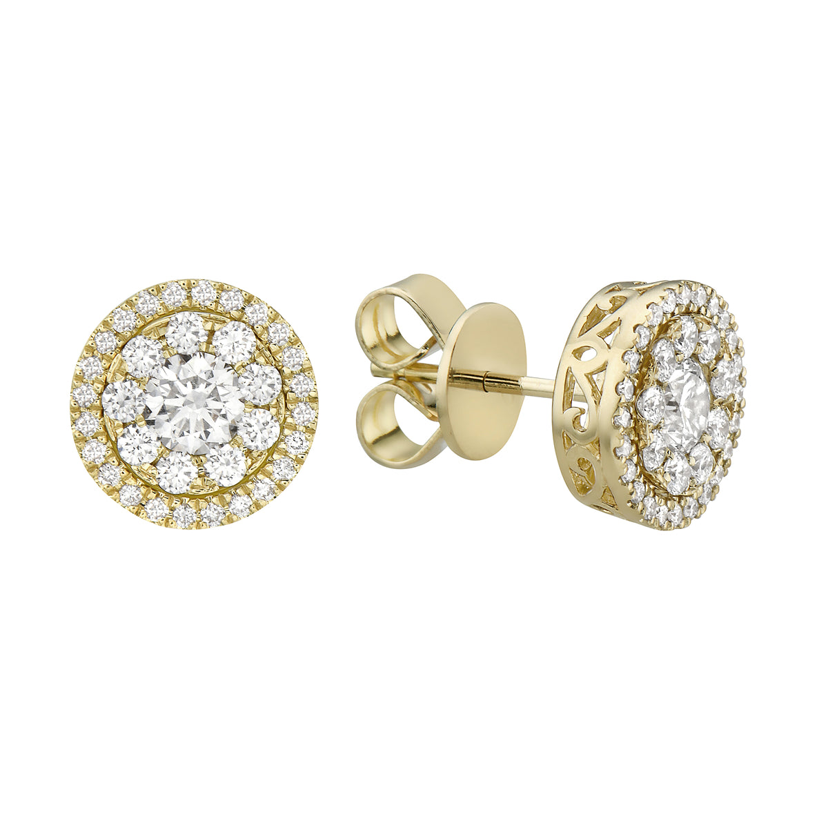 Earring 18KY/3.3G 66RD-0.45CT 2RD-0.40CT