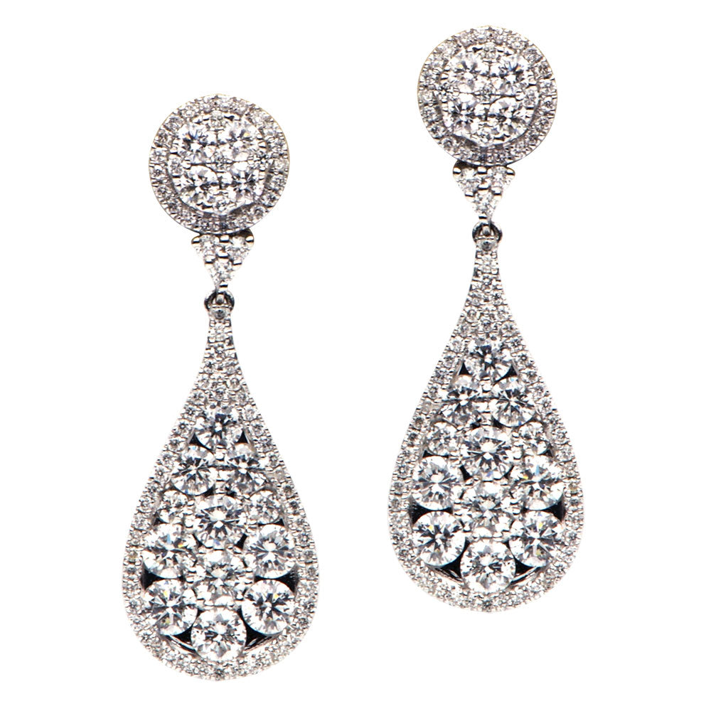 18KW Diamond Hanging Earrings