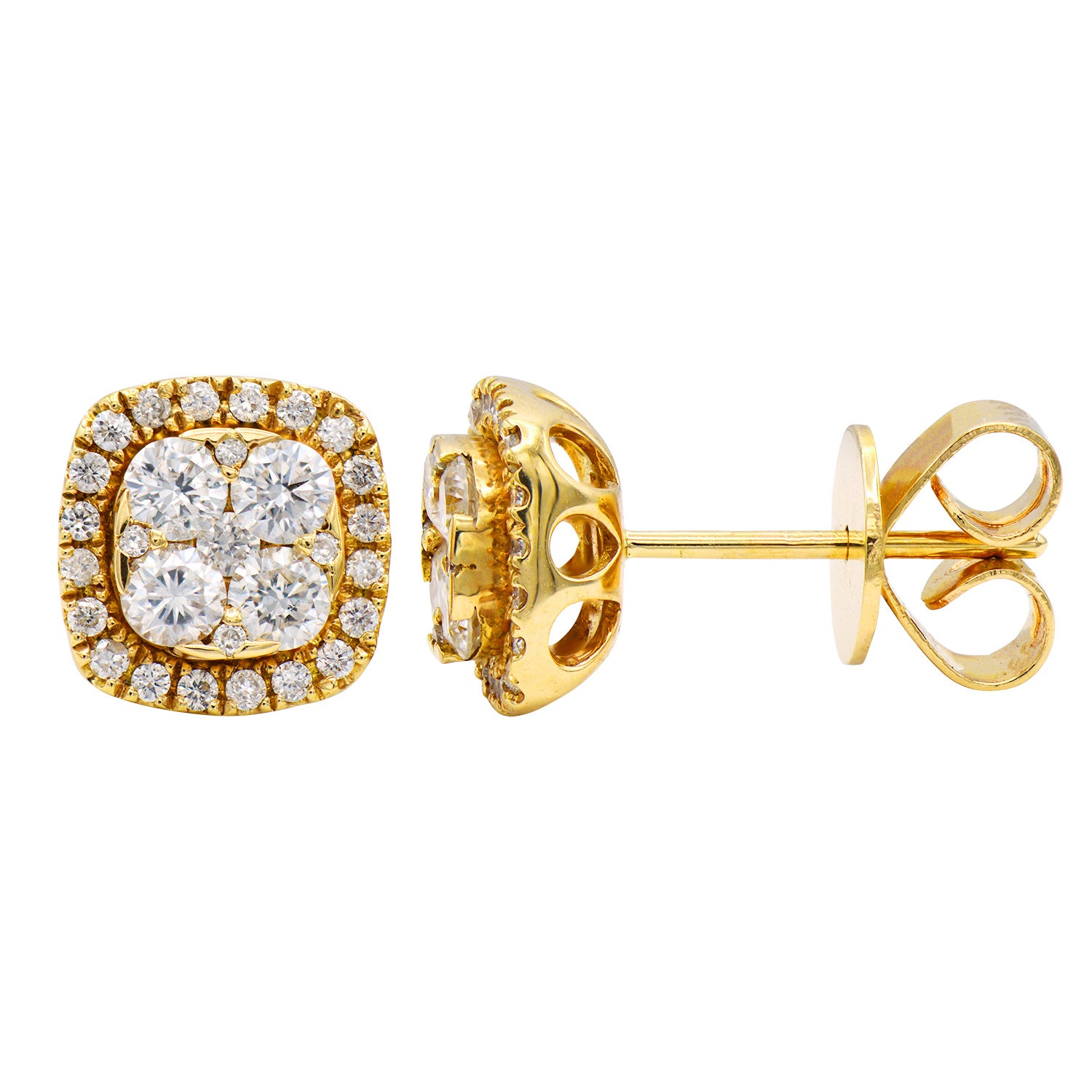 14K Yellow Gold Yael Diamond Cluster Stud