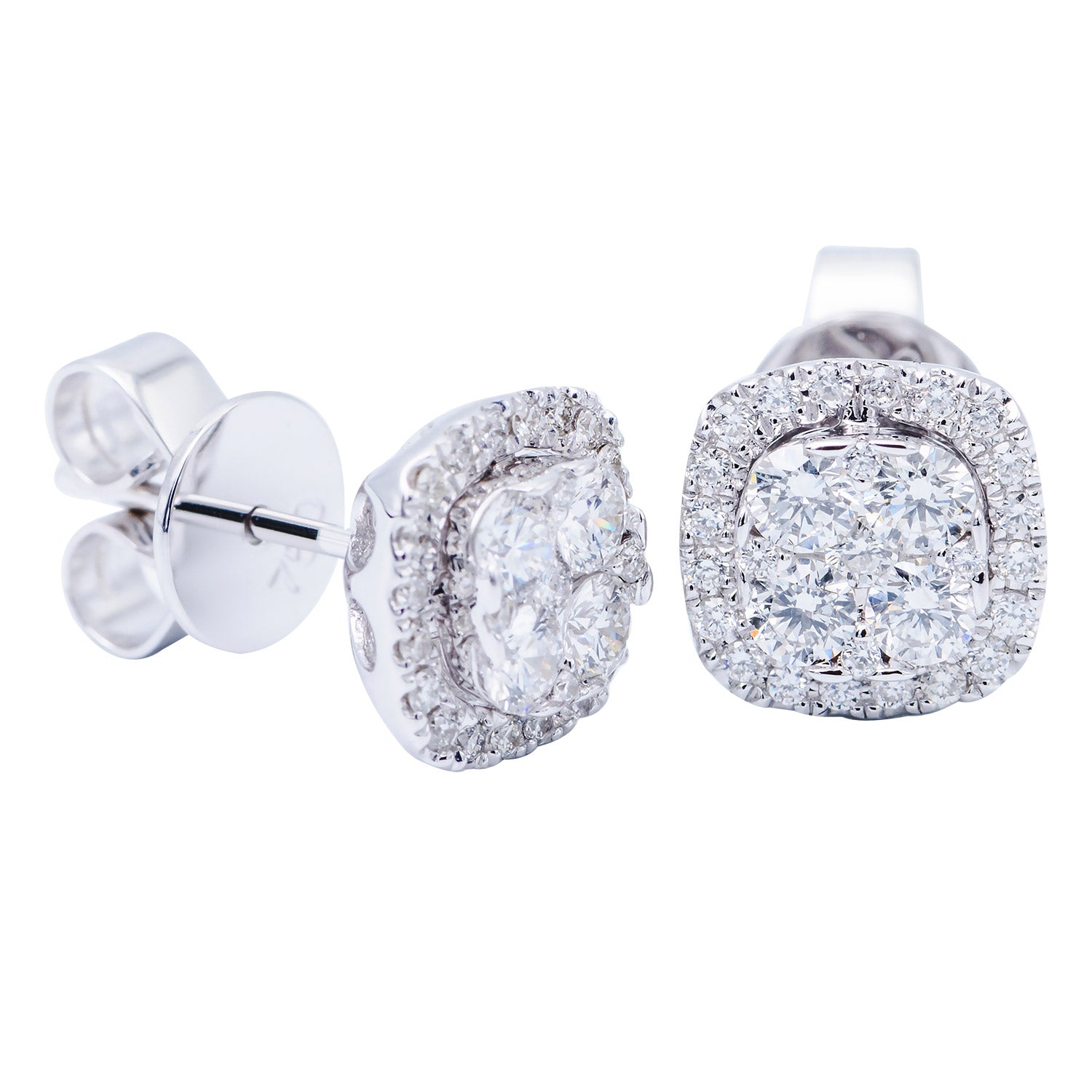 18KW Diamond Stud Earrings