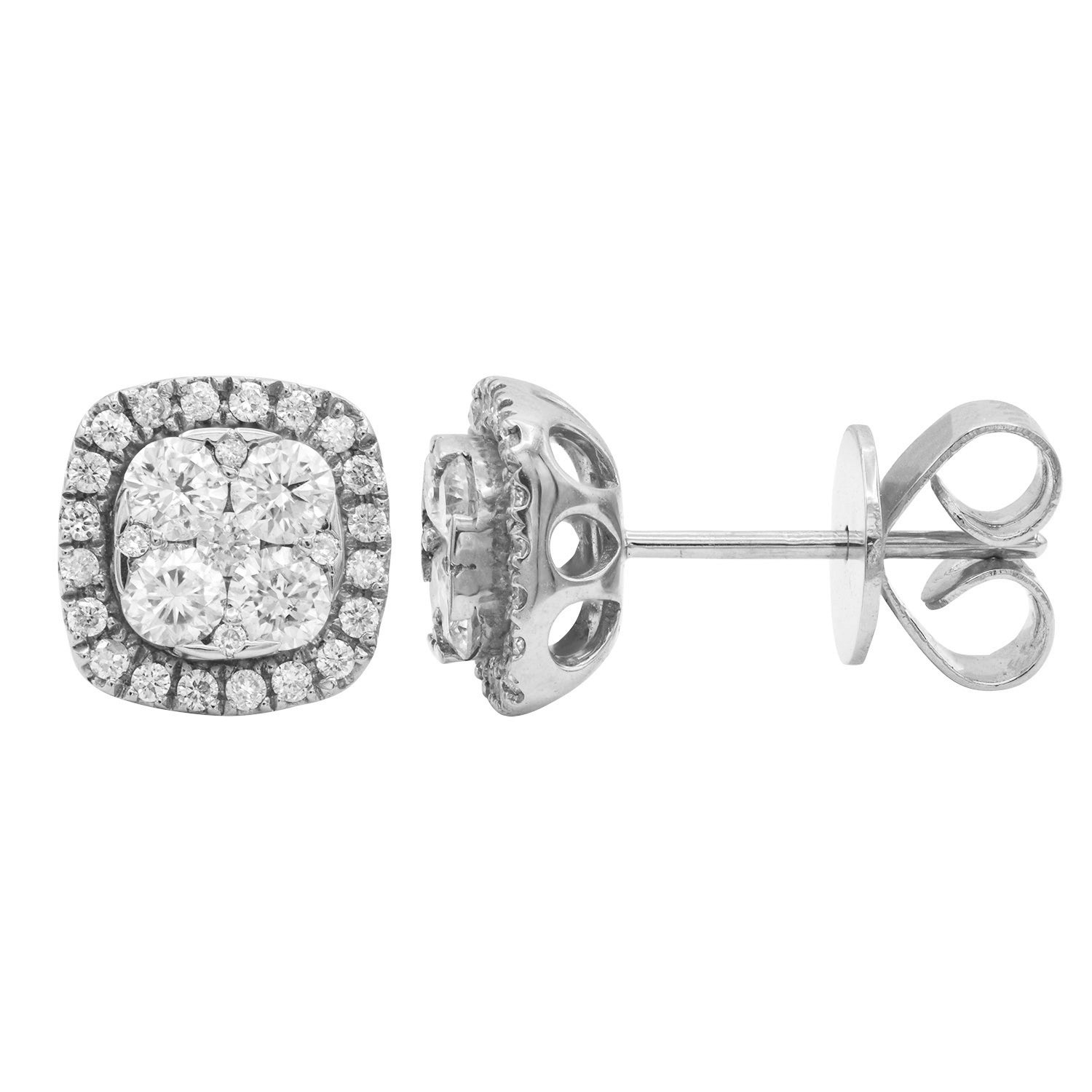 14K White Gold Yael Diamond Cluster Stud