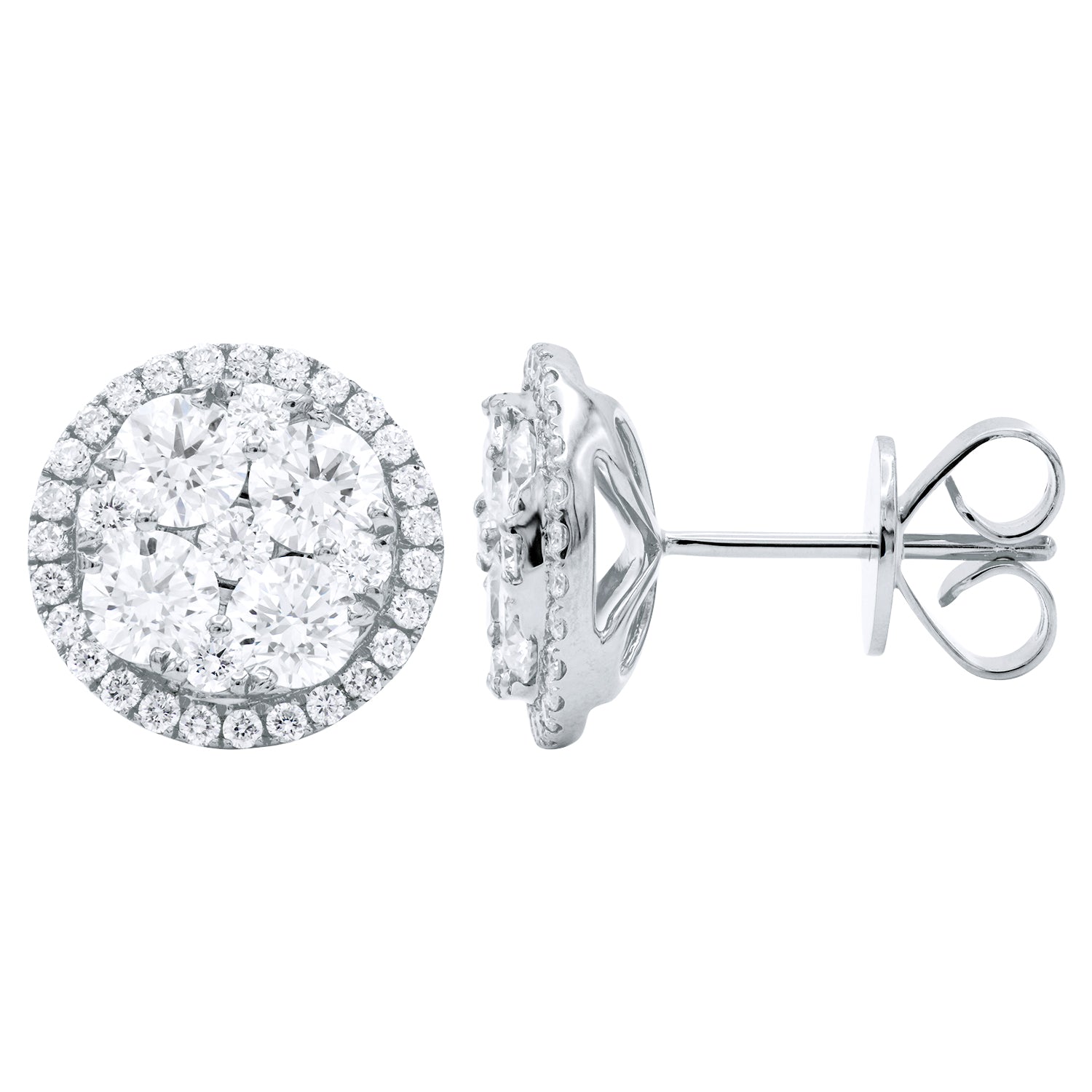 14K White Gold Orly Diamond Cluster Stud