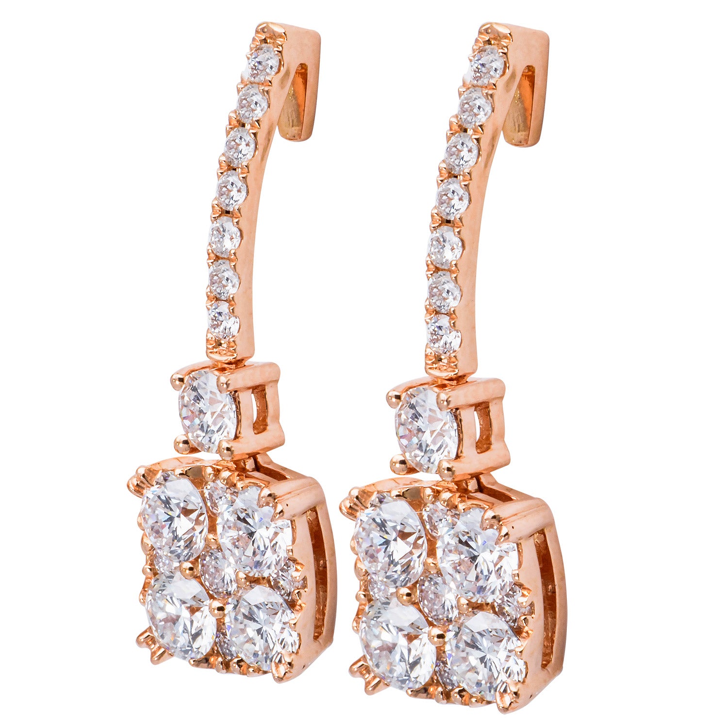 18KW Diamond Hanging Earrings