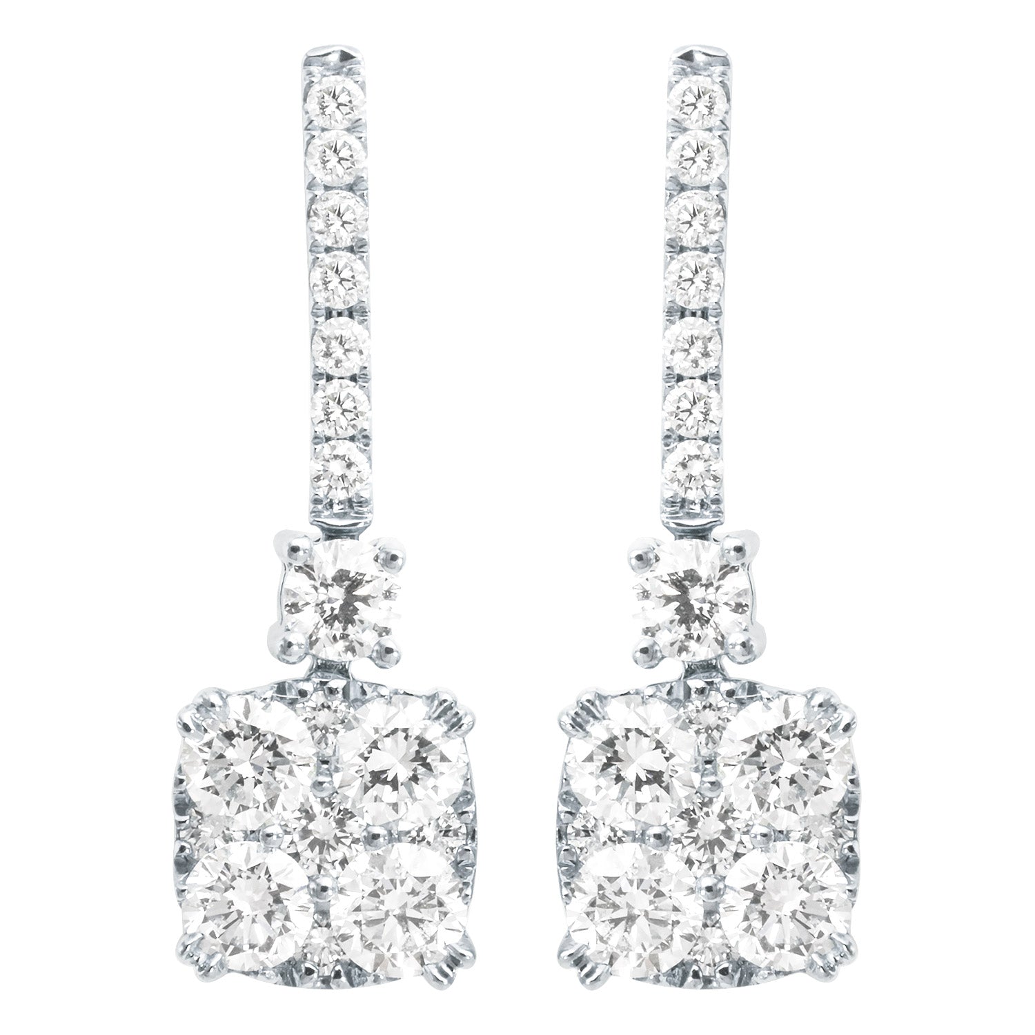 18KW Diamond Hanging Earrings