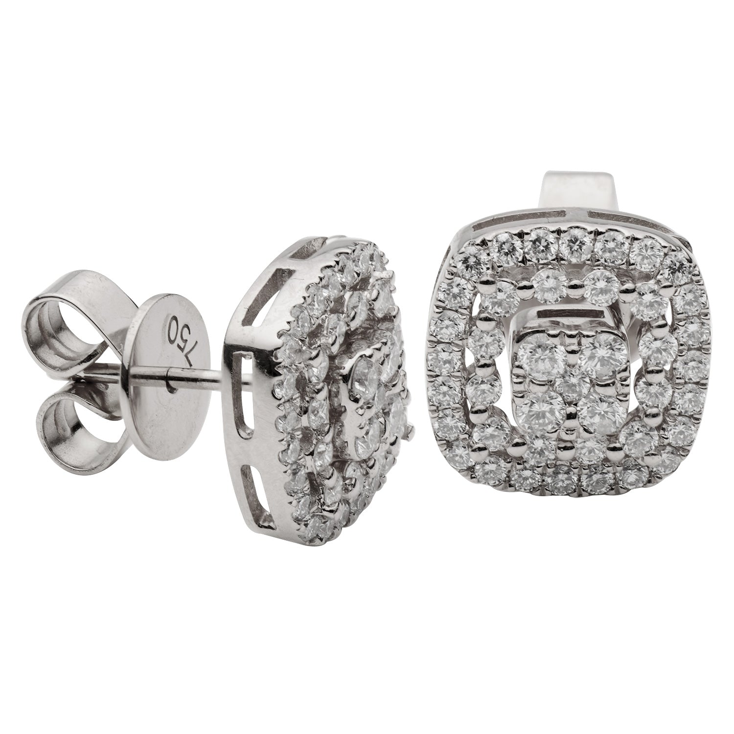 18KW Diamond Stud Earrings