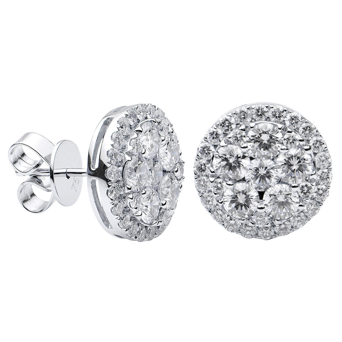 14K White Gold Diamond Studs