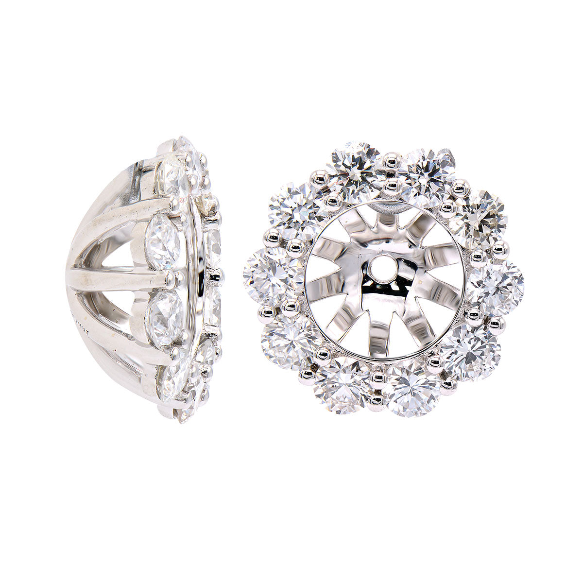 Earrings 18KW/2.0G 30RD-1.11CT 8.5MM