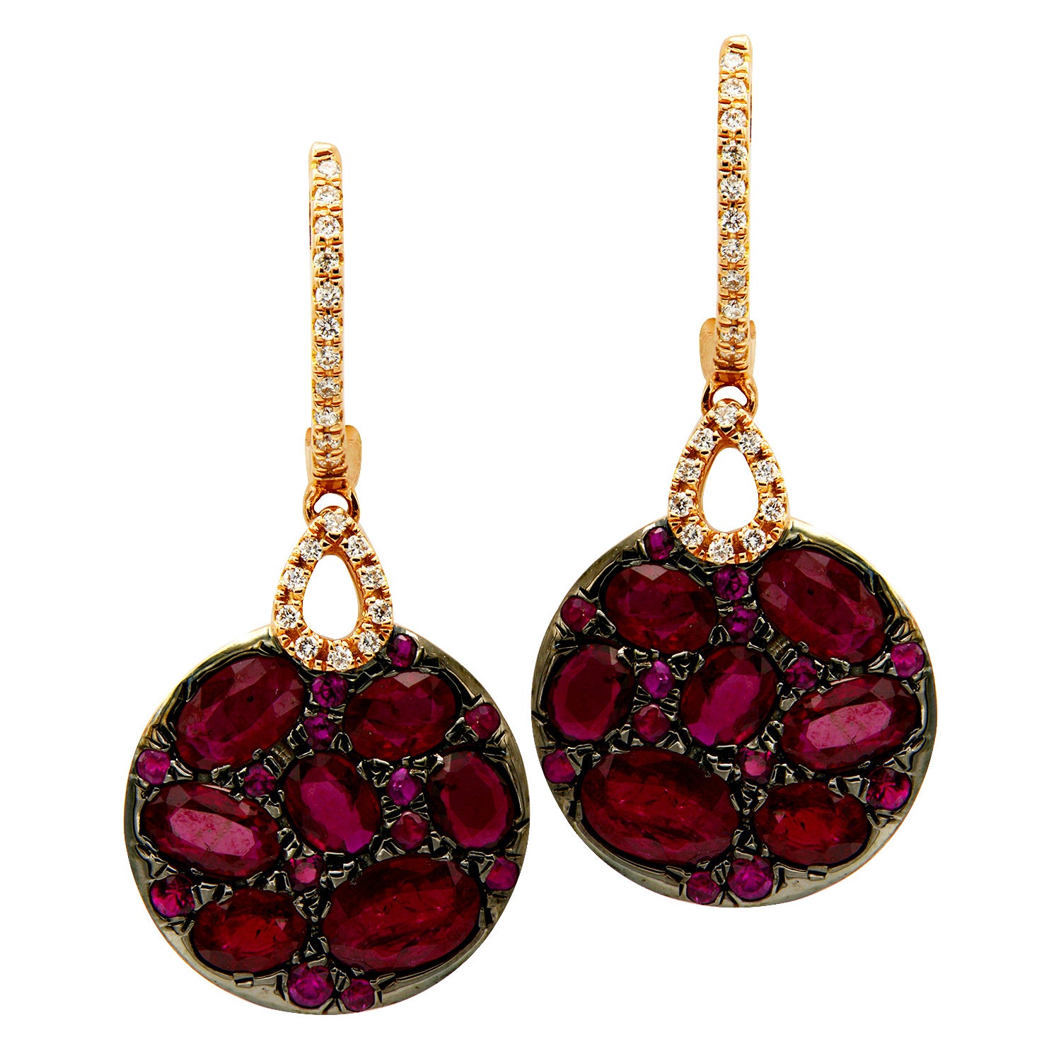 18KR Ruby Hanging Earrings