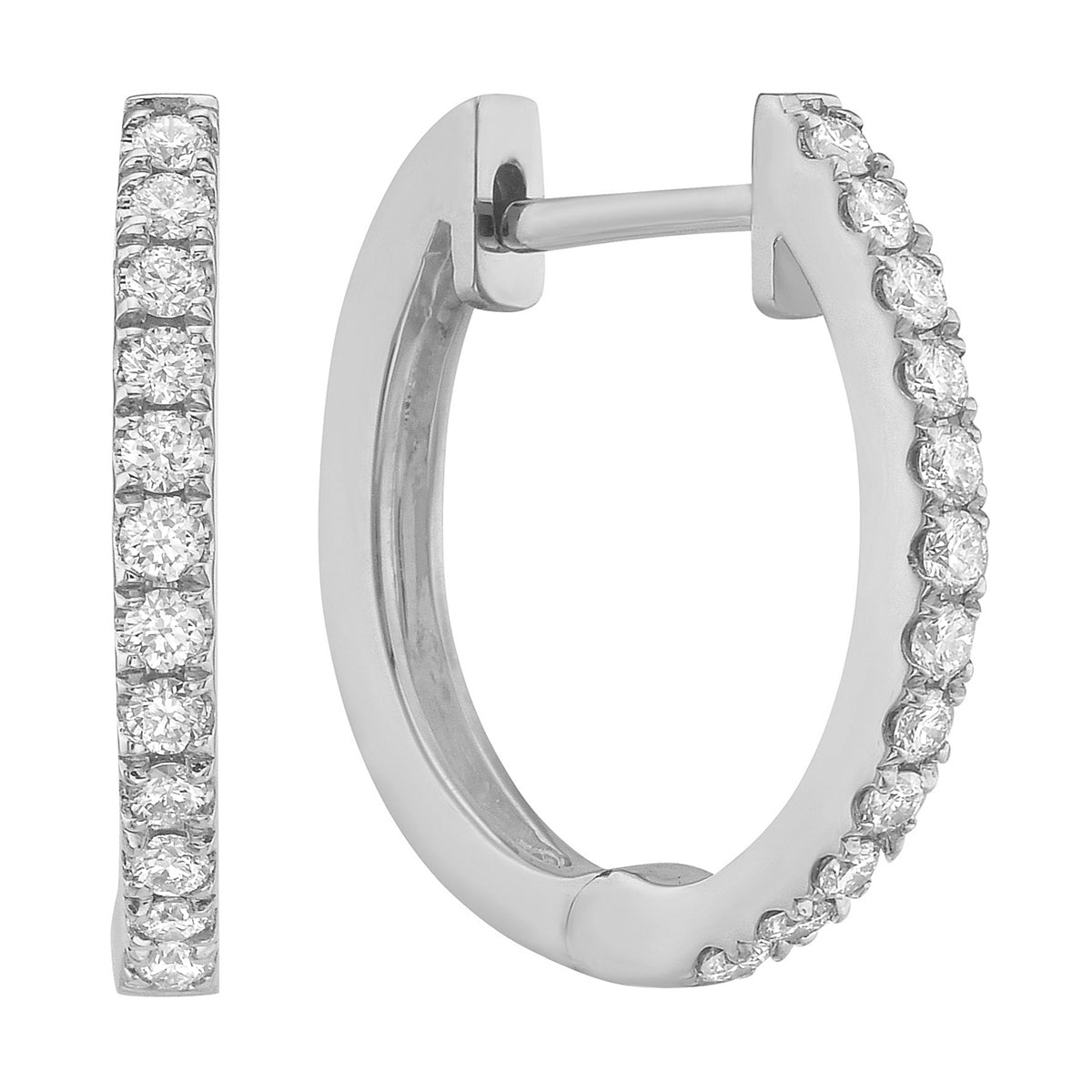 18KW Diamond Huggie Earrings