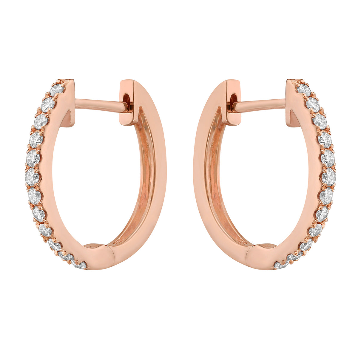 14K Rose Gold Classic Huggie Earring