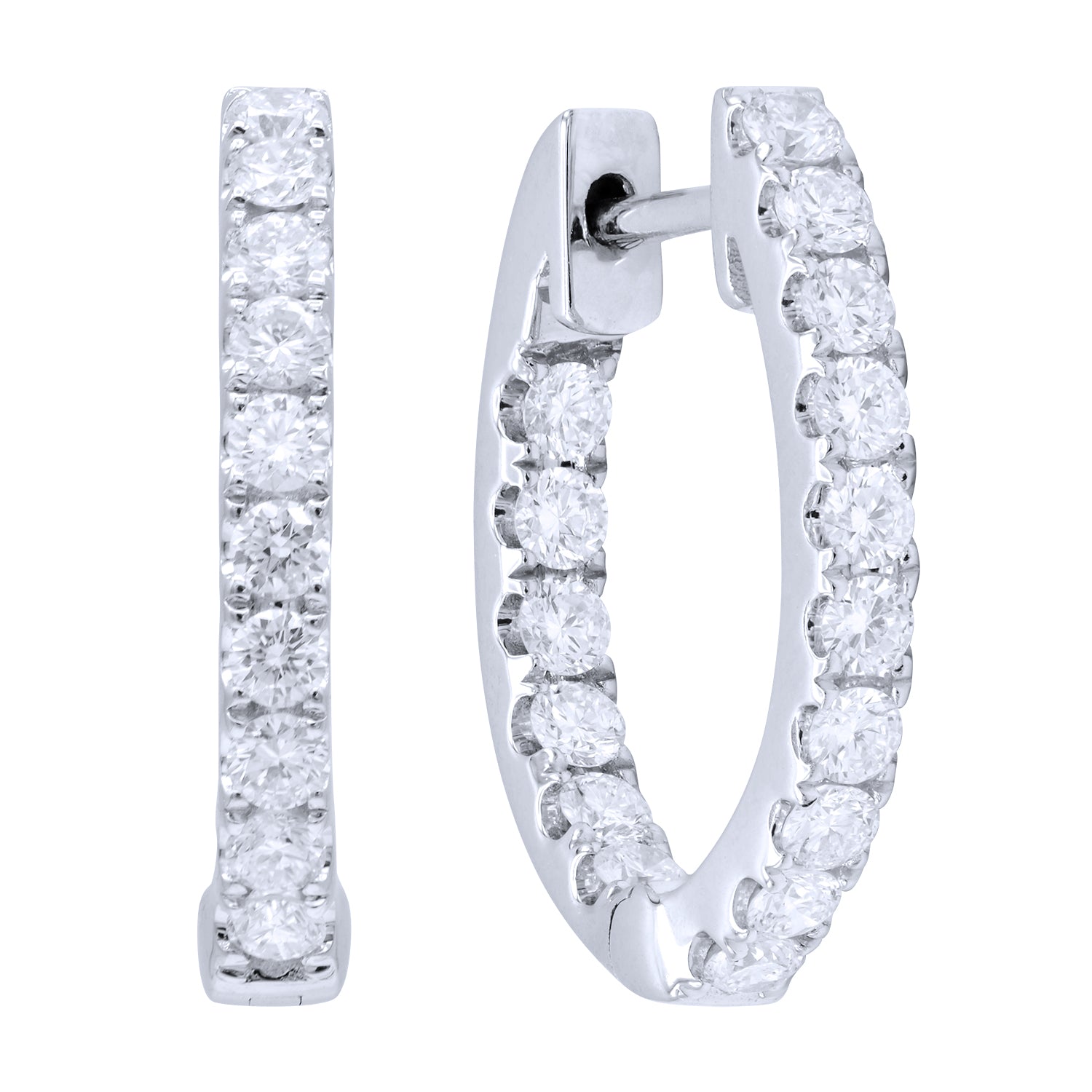 18KW Diamond Huggie Earrings