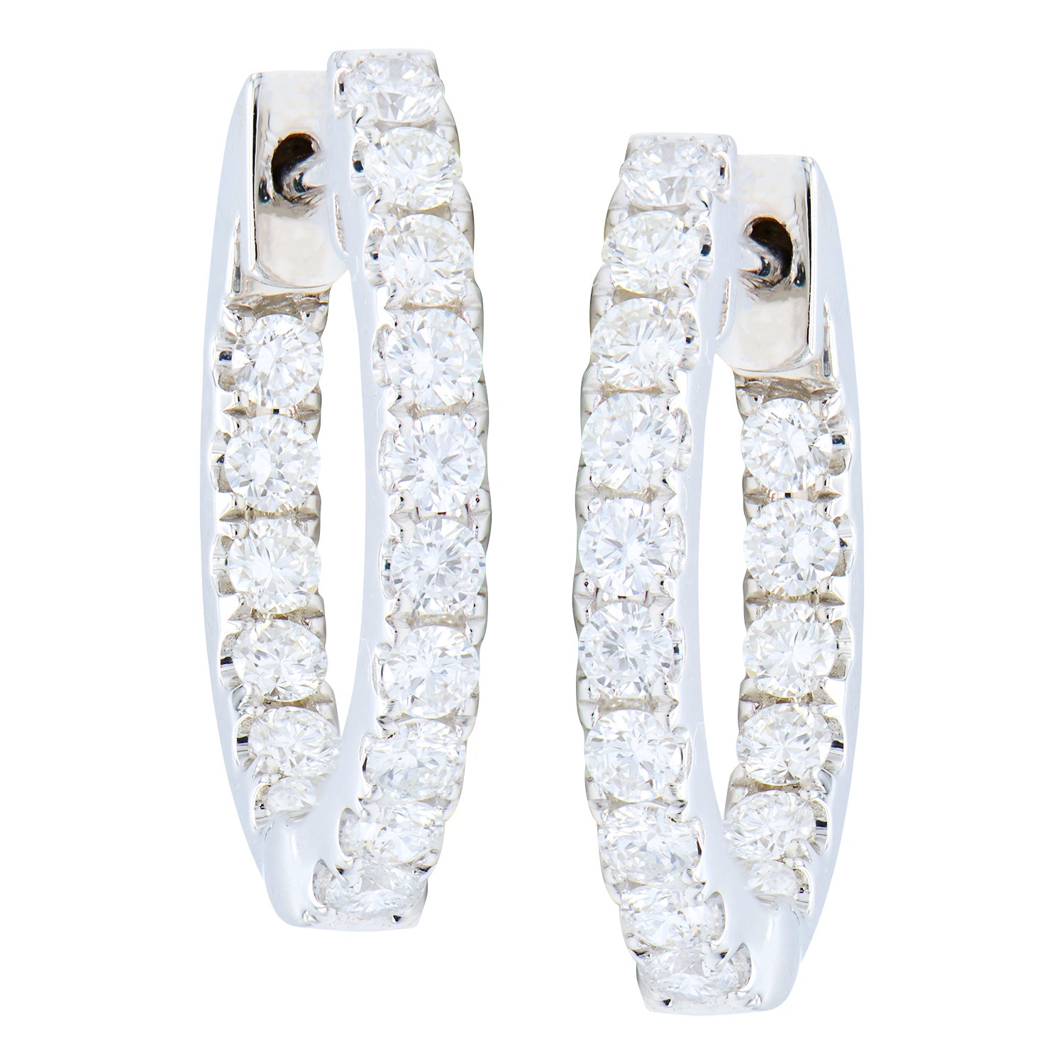 18KW Diamond Huggie Earrings