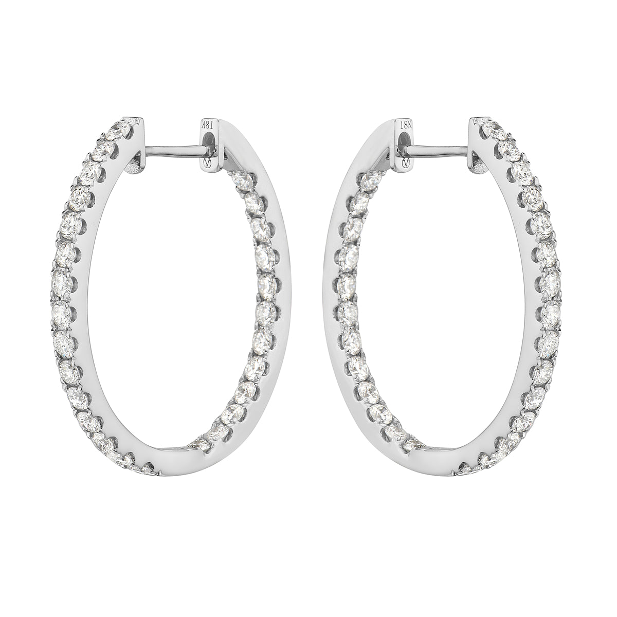 Earrings 18KW/5.4G 54RD-1.26CT