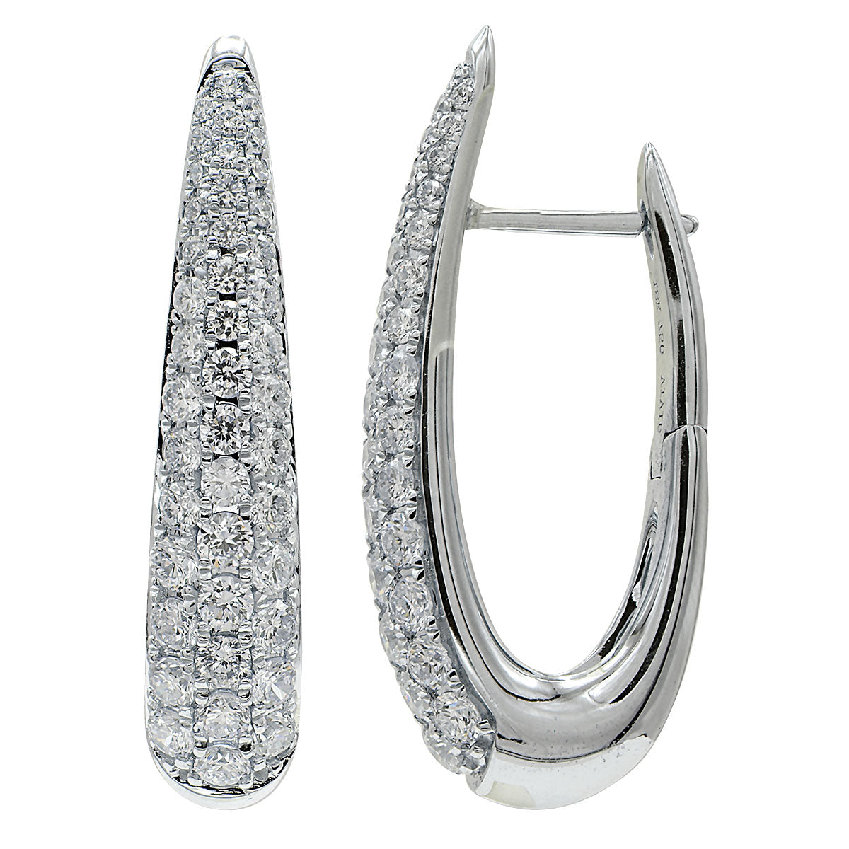 14K White Gold Diamond Huggie Earrings