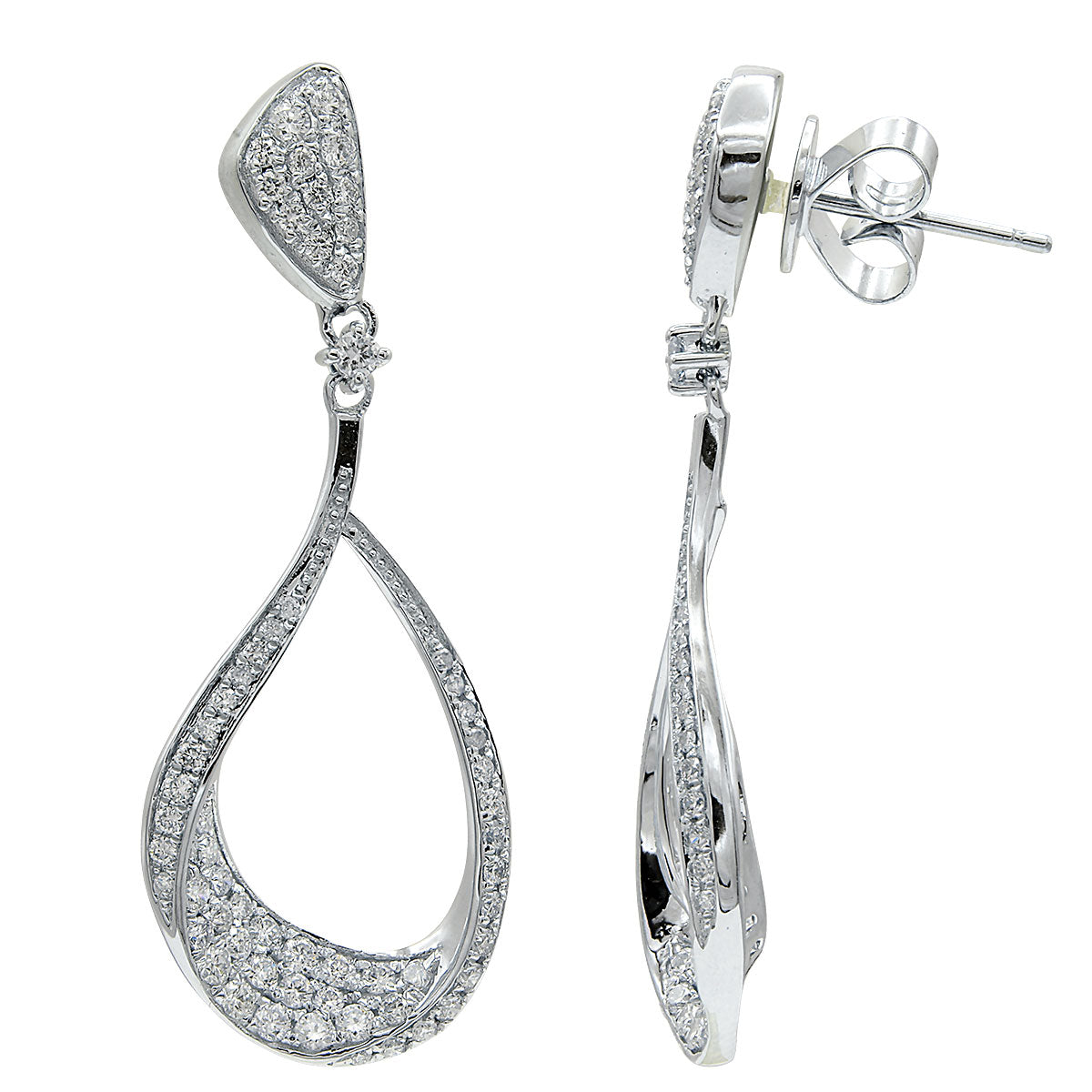 18KW Diamond Hanging Earrings