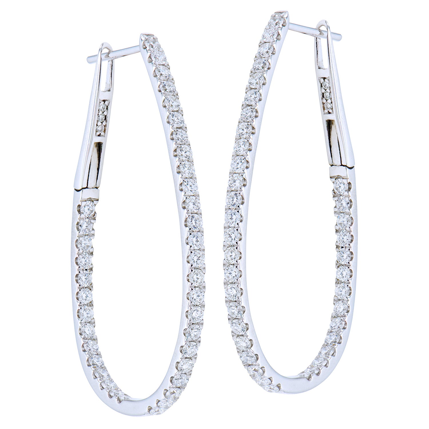 18KW Diamond Hoop Earrings