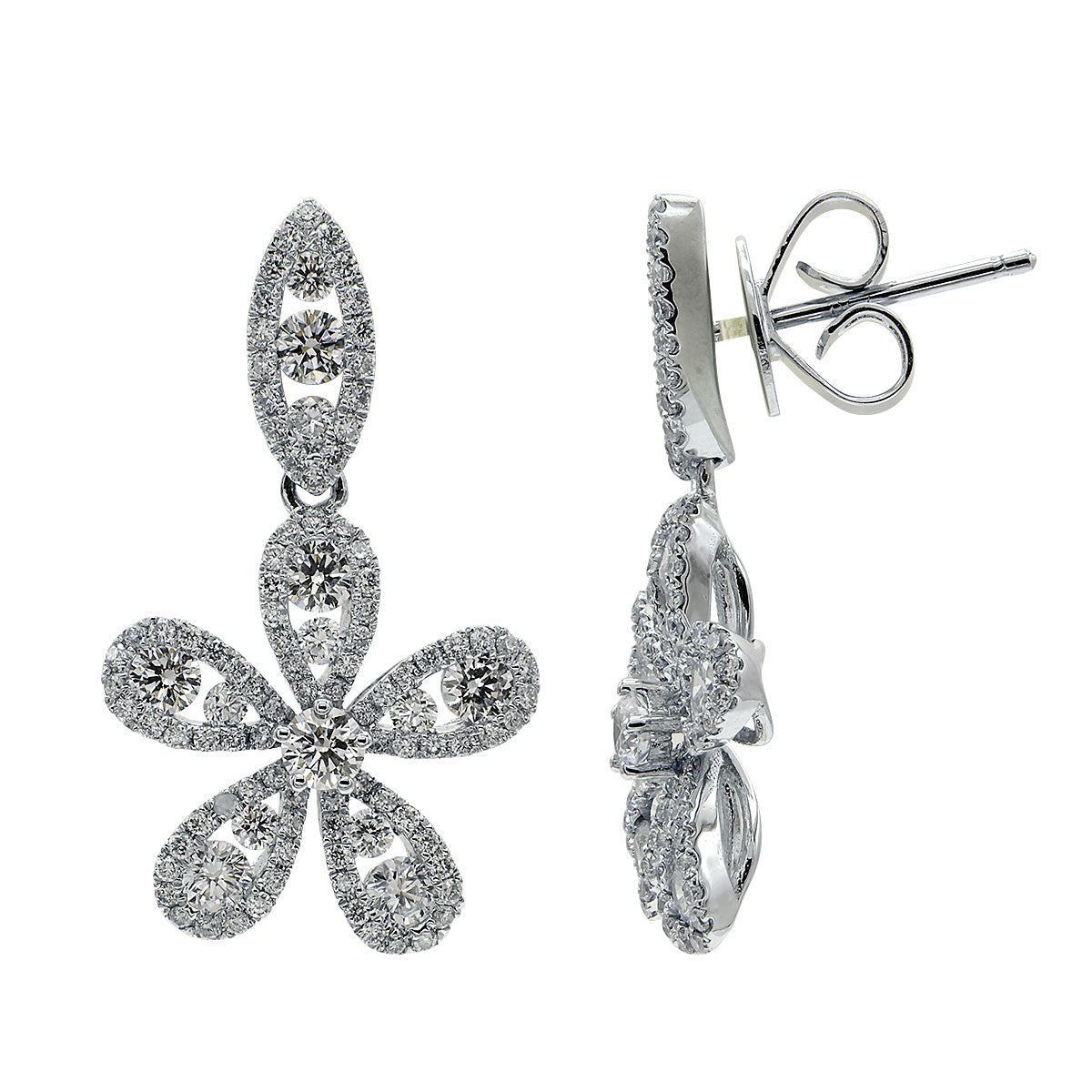 18KW Diamond Hanging Earrings