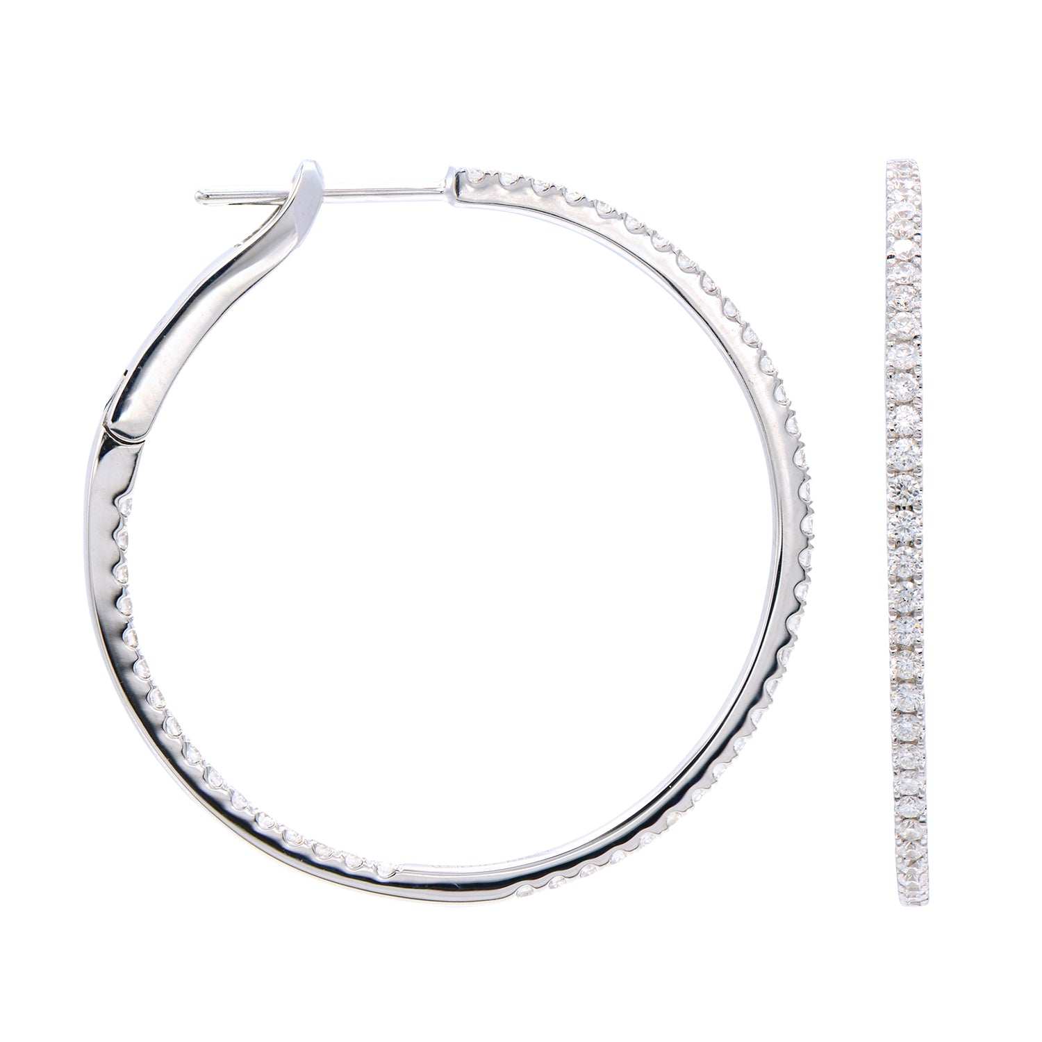 18KW Diamond Hoop Earrings