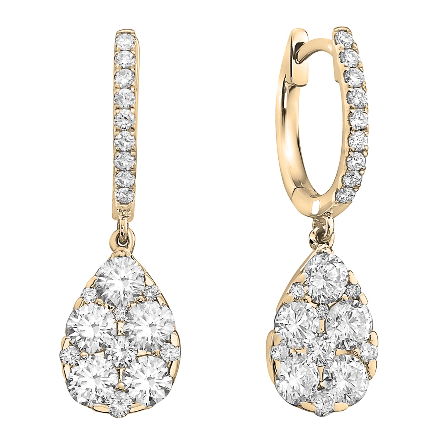 Earrings 18KY/3.6G 10RD-1.60CT 32RD-0.36CT