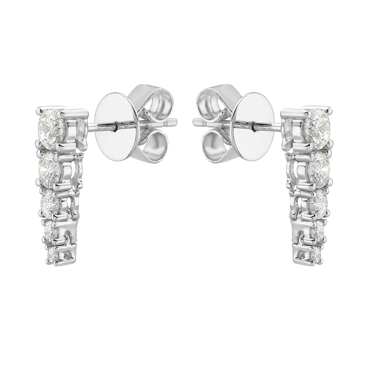 Earrings 18KW/2.5G 6RD-0.65CT 4RD-0.07CT