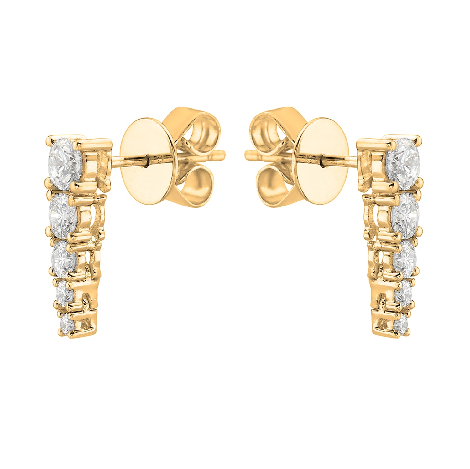 Earrings 18KY/2.5G 6RD-0.65CT 4RD-0.07CT