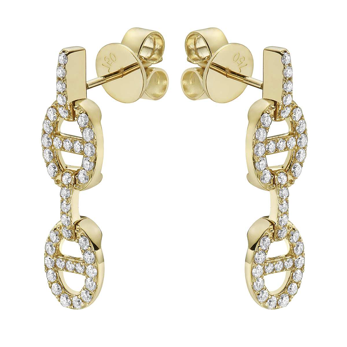 Earrings 18KY/4.5G 76RD-0.68CT