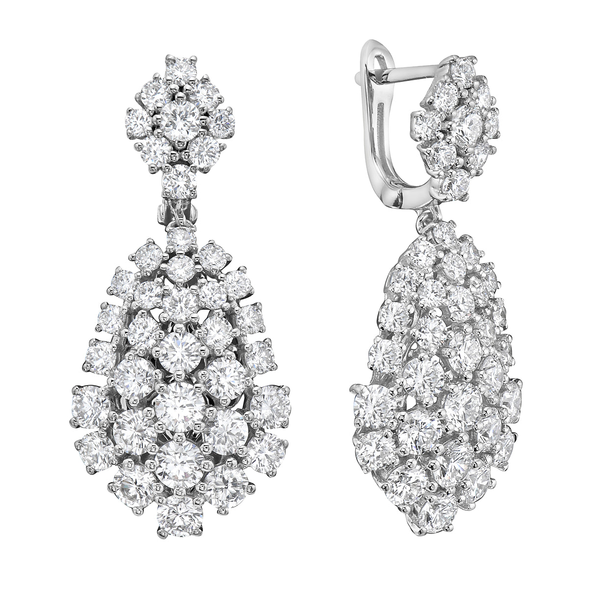 Earrings 14KW/7.4G 26RD-2.94CT 4RD-0.69CT 46RD-1.88CT