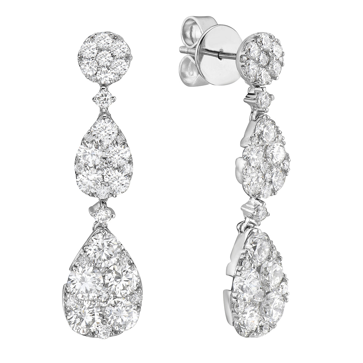 Earrings 18KW/5.3G 10RD-1.76CT 10RD-0.67CT 58RD-0.77CT