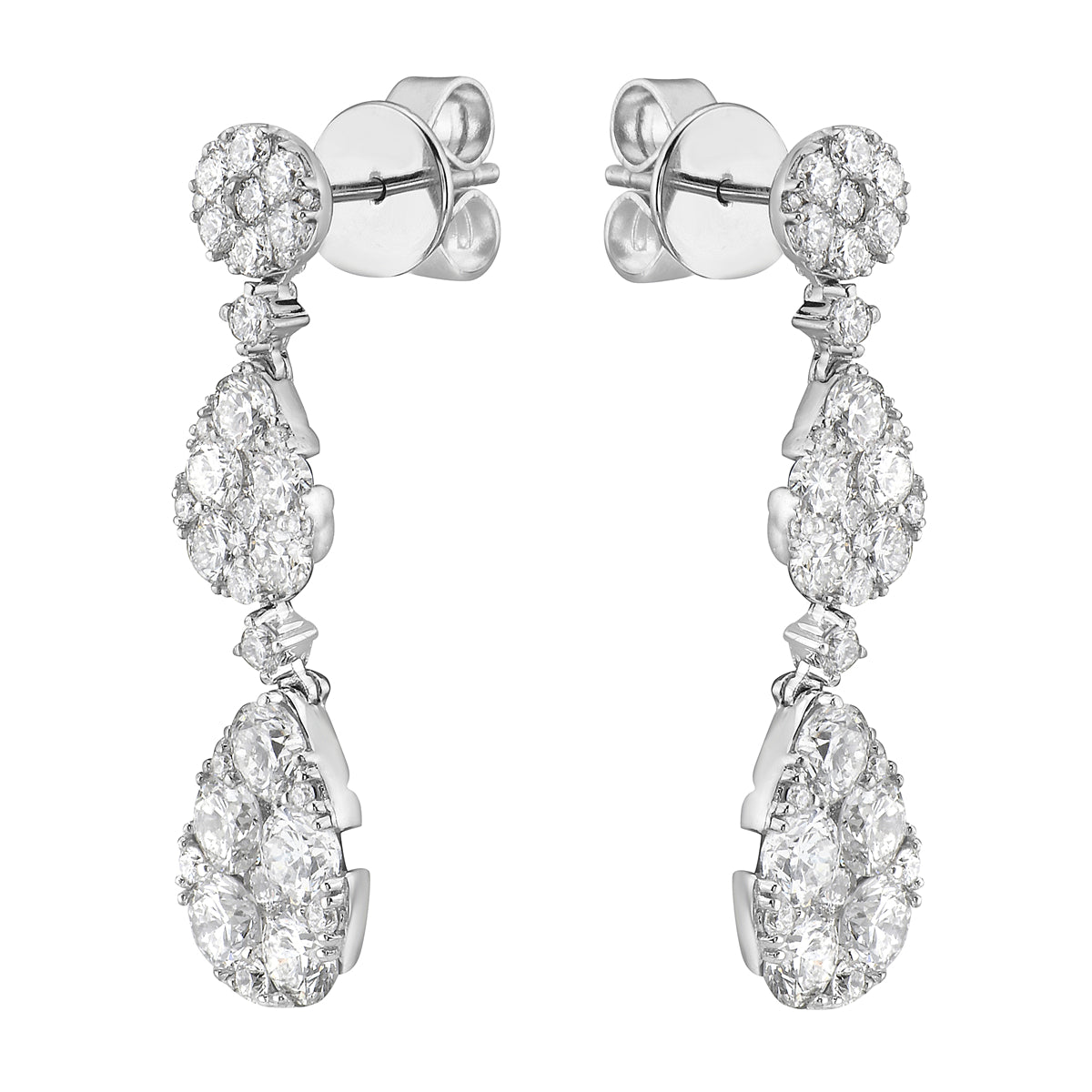 Earrings 18KW/5.3G 10RD-1.76CT 10RD-0.67CT 58RD-0.77CT