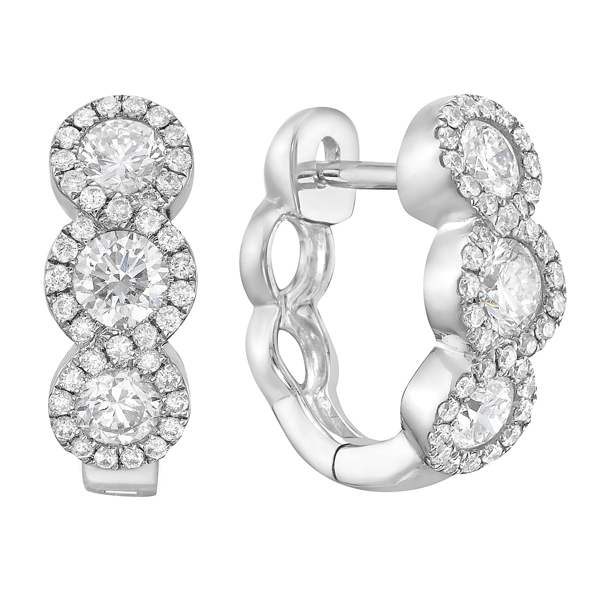 Earrings 18KW/2.9G 6RD-0.40CT 2RD-0.31CT 72RD-0.22CT