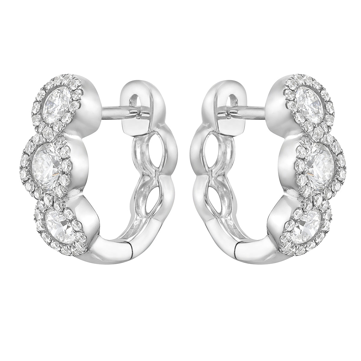 Earrings 14KW/3.1G 4RD-0.39CT 2RD-0.36CT 74RD-0.21CT