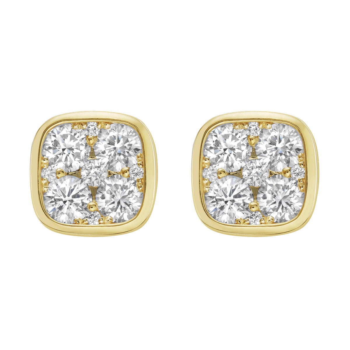 Earrings 18KY/3.7G 8RD-1.38CT 10RD-0.11CT