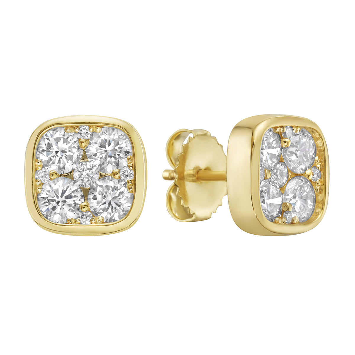 Earrings 18KY/3.7G 8RD-1.38CT 10RD-0.11CT