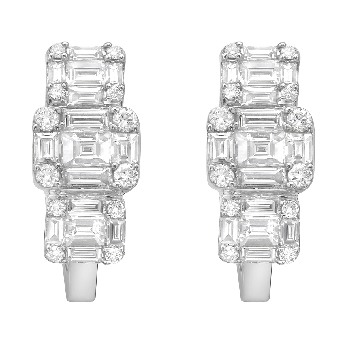 Earrings 18KW/4.1G 24RD-0.19CT 30BD-0.96CT