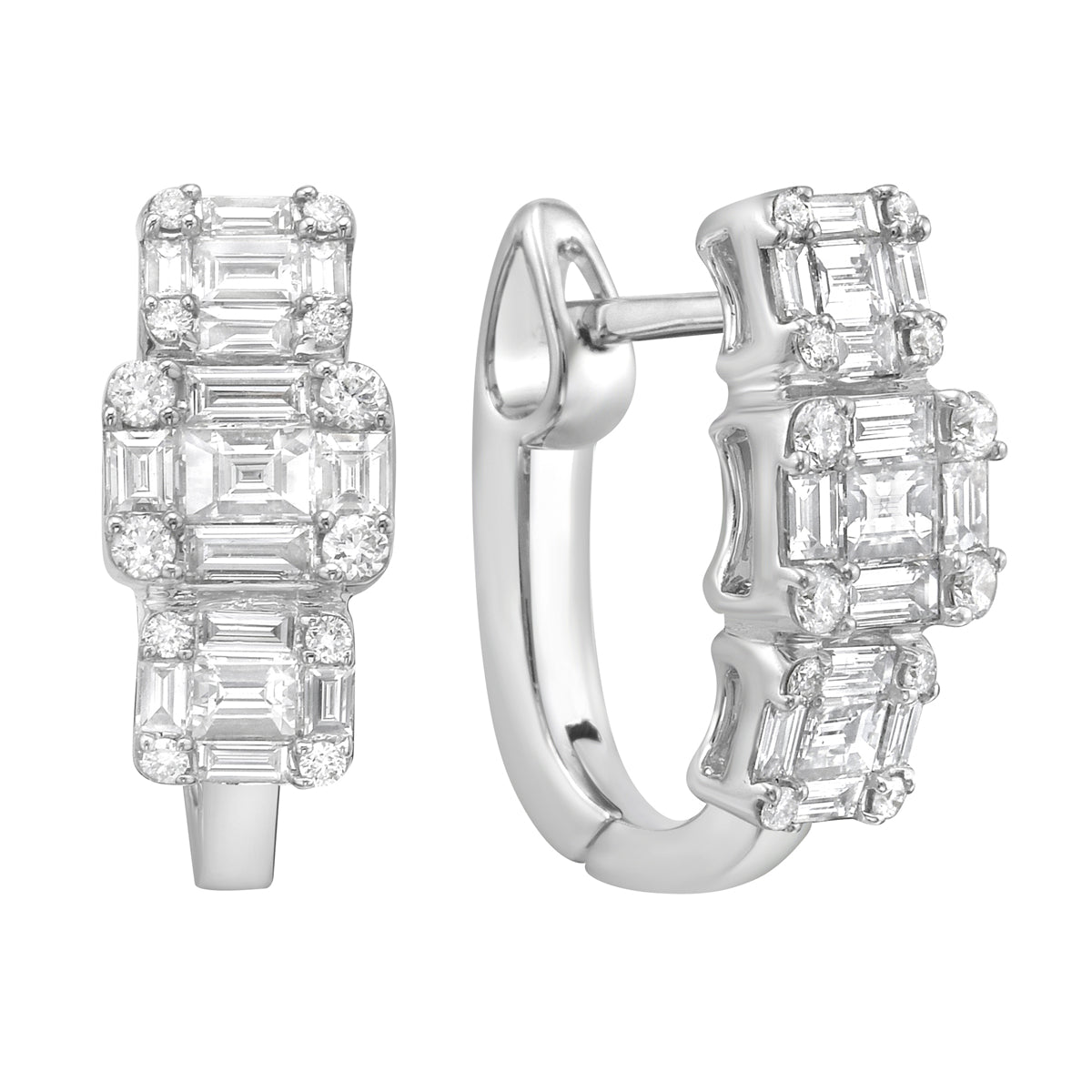 Earrings 18KW/4.1G 24RD-0.19CT 30BD-0.96CT