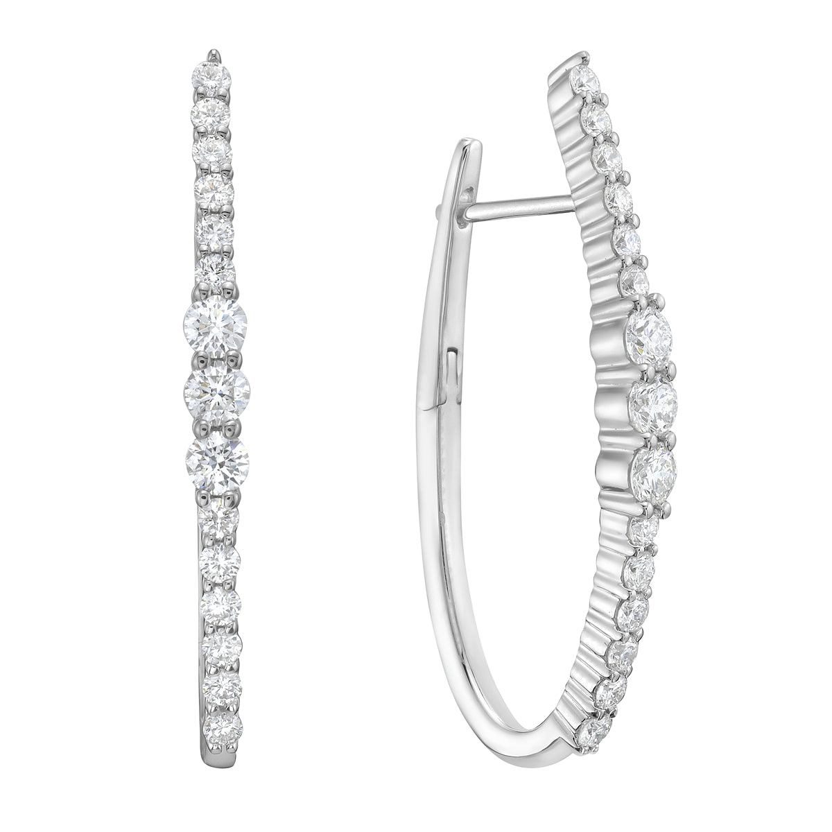 Earrings 18KW/6.6G 6RD-0.66CT 24RD-0.68CT