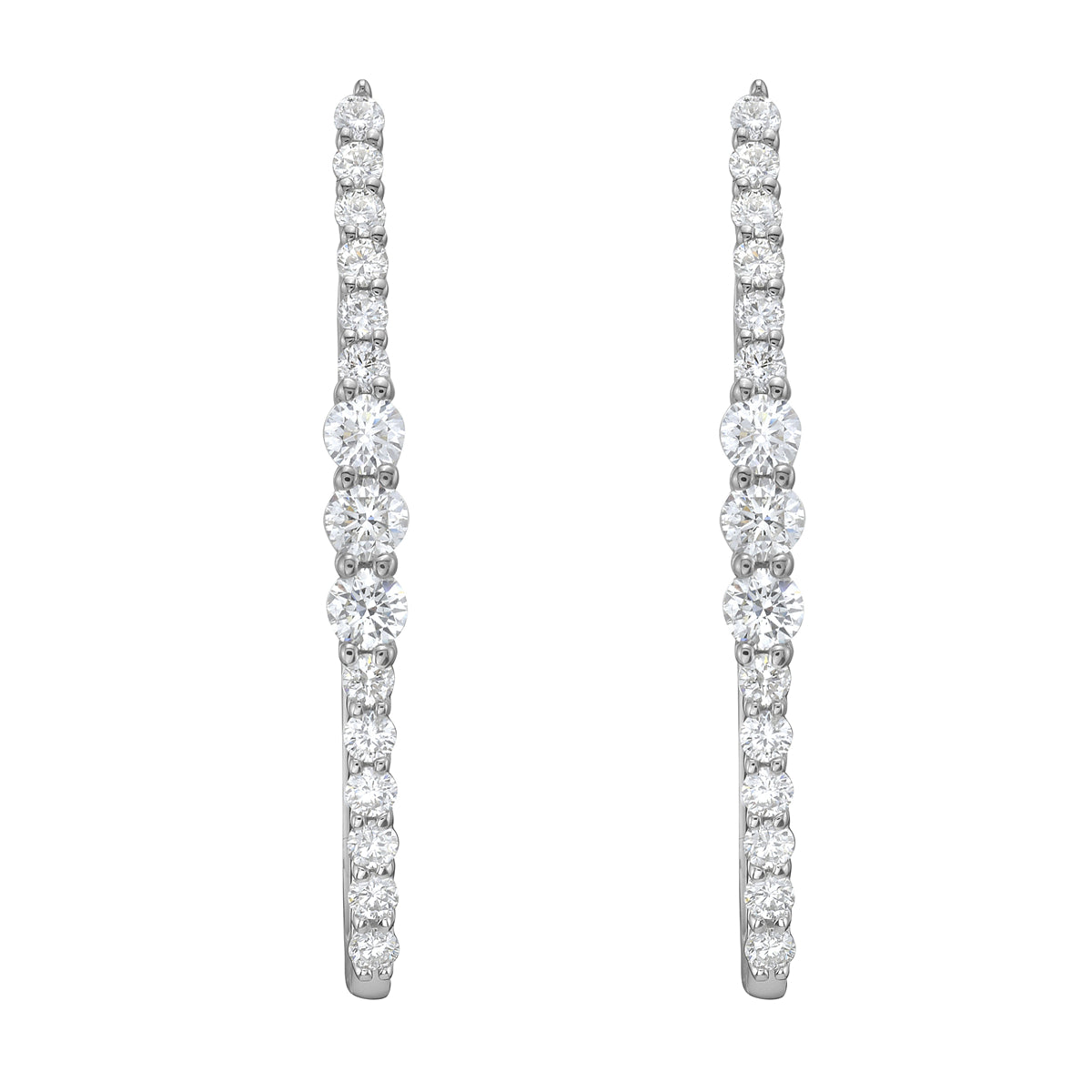 Earrings 18KW/6.6G 6RD-0.66CT 24RD-0.68CT