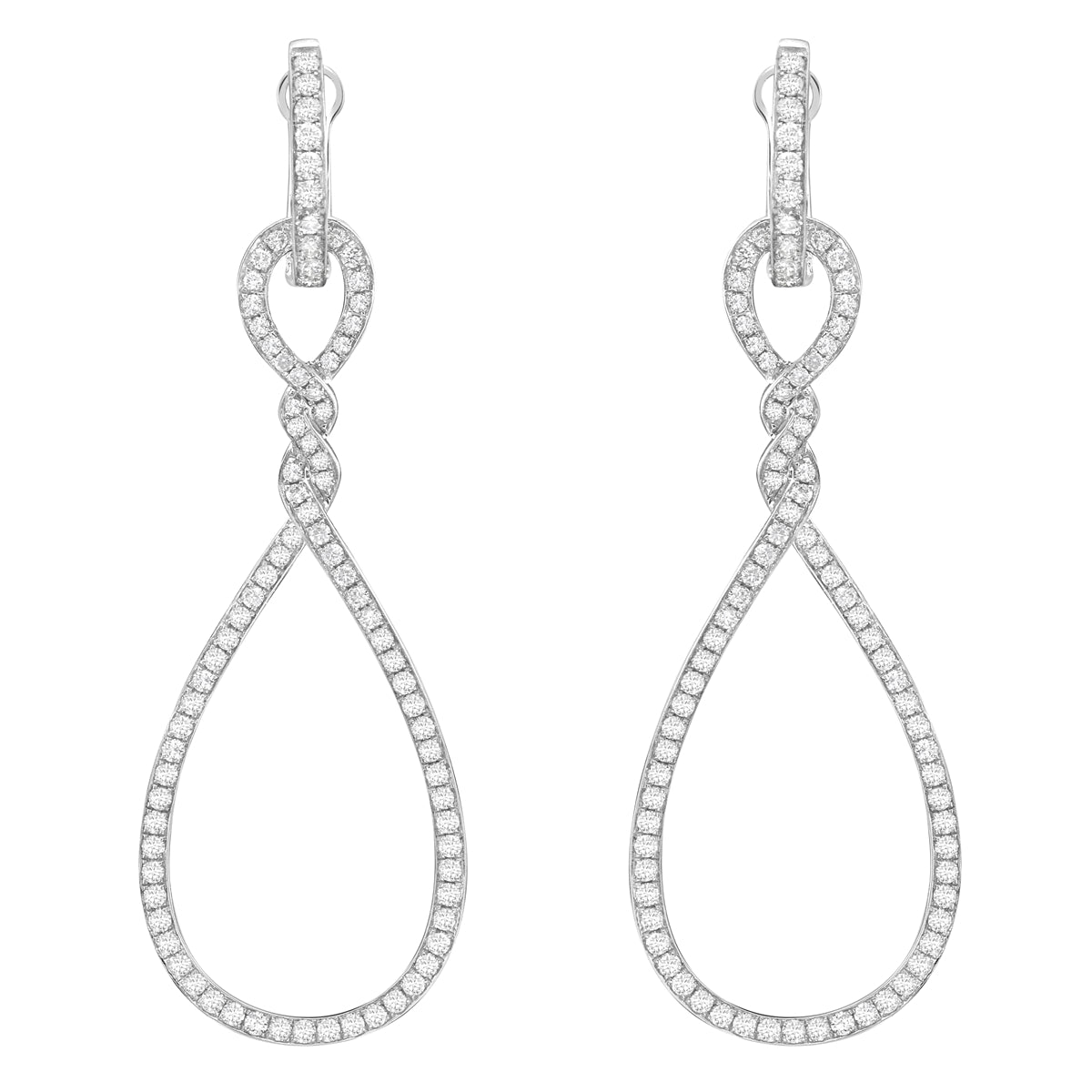 Earrings 18KW/9.1G 12RD-0.29CT 154RD-1.62CT