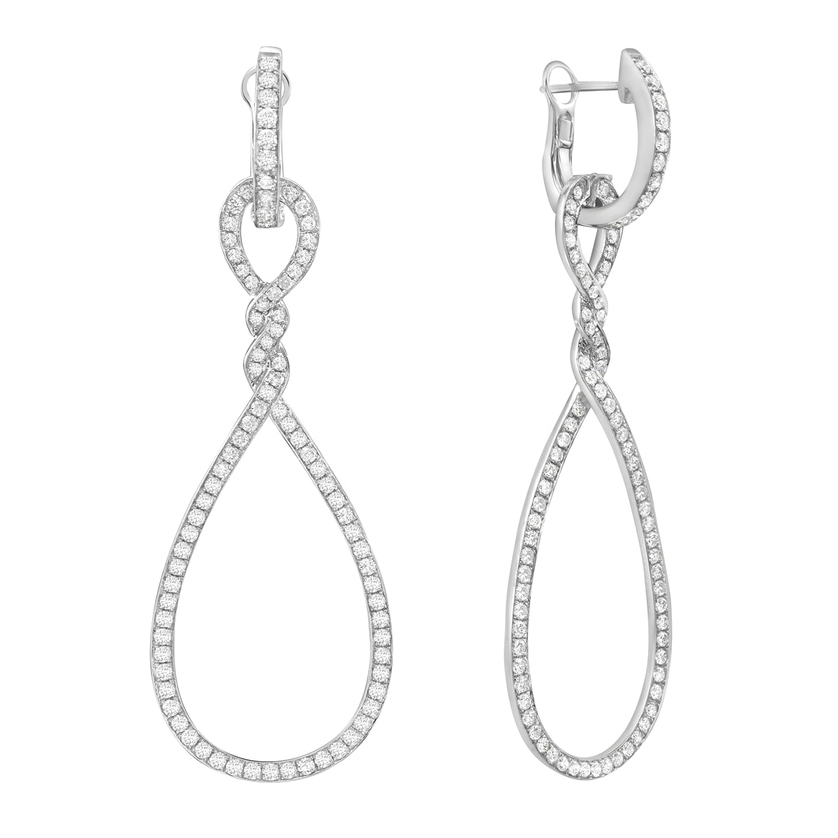 Earrings 18KW/9.1G 12RD-0.29CT 154RD-1.62CT